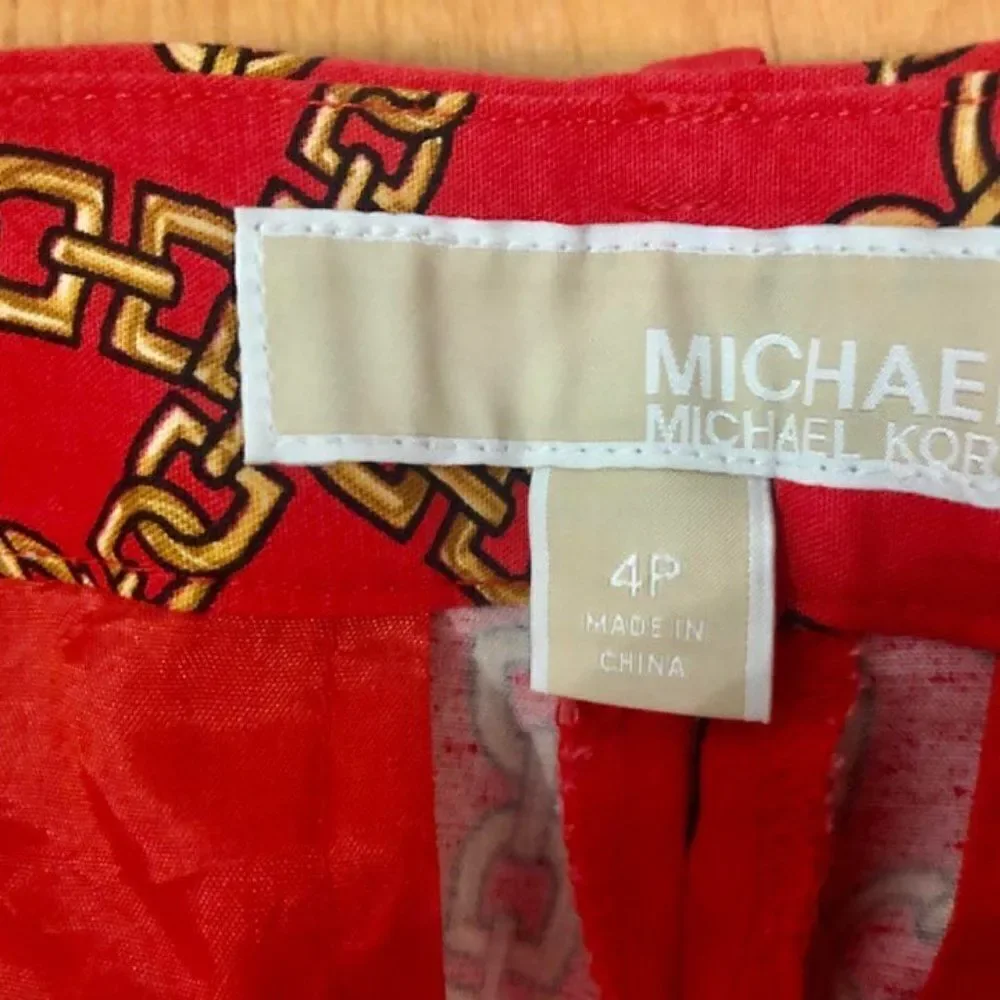 Michael Kors Red Pants Chain Pattern - Picture 5 of 5